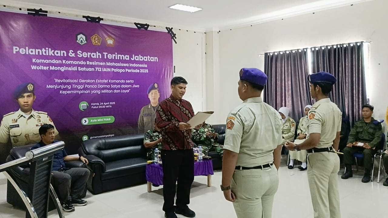 Wakil Rektor III Lantik & Saksikan Sertijab Komandan Menwa IAIN Palopo