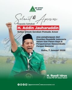 Ketum GP Ansor Terima Penghargaan Presiden, Ansor Sulsel Beri Apresiasi